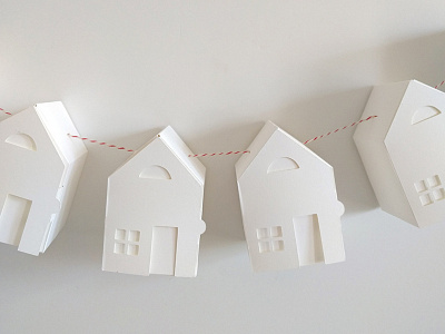 Tiny Paper House Garland 3d craft crafting home house paper sculpture tiny house