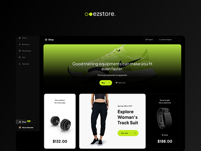 Ezstore - The fitness store. app app design application ui design ui ux uxdesign