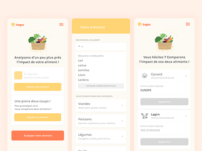 Topo, impact comparison flow app design mobile mobile app product ui ux