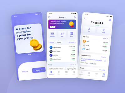 Mobile App Сrypto Wallet app crypto design figma mobile app ui ux