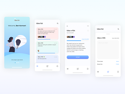 Mobile App - Idea List figma mobile app ui ux