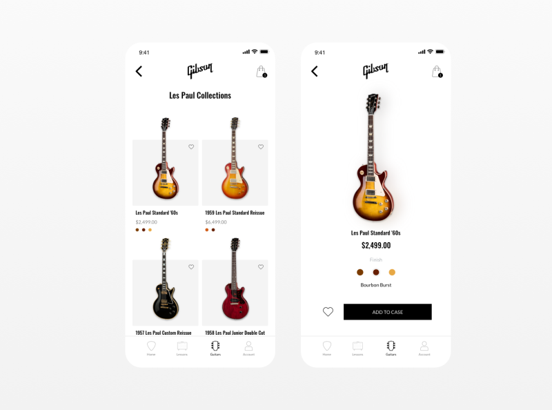Guitar App Gibson by Federico Fernández on Dribbble