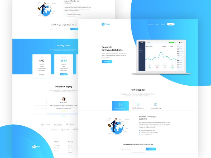 SaaS Landing Page Template by UIgigs on Dribbble