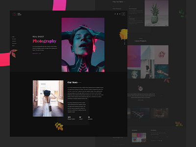 Photography Service Web Template dark design photographer photography template ui web