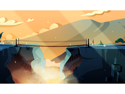 The Pass background coming illustration scene soon valley wip