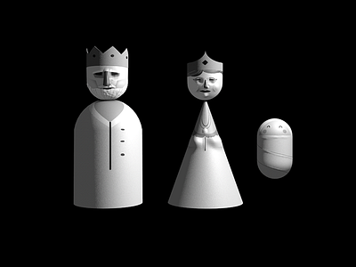 the royal fam baby bodypaint chess cinema 4d family king queen royal sculpting