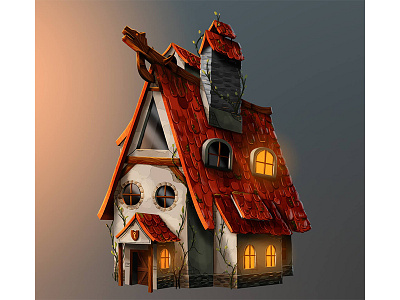 Locksmiths House digital fantasy house locksmith medieval painting photoshop