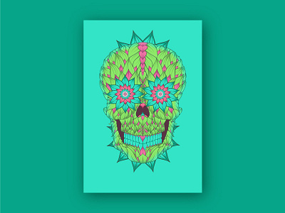 Floral Catrina digital art illustrator skull vector illustration vectors