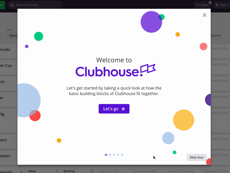 Clubhouse Product Tour Redesign