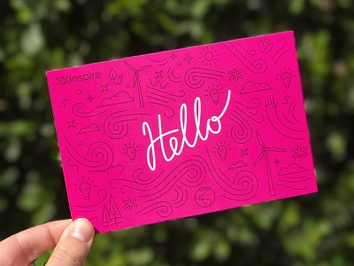 Hello! debuts design dribbble first shot hello illustration lettering postcard typography