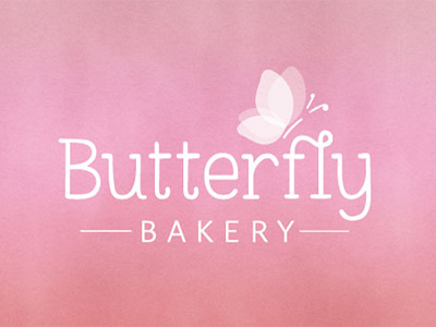 Butterfly Bakery Logo Design bakery branding clean corporate design identity logo logo design minimalist pink redesign. typography