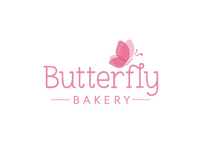 Butterfly Bakery Alternate Logo Design bakery branding clean corporate design identity logo logo design minimalist pink redesign. typography