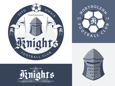 Fiction Football League - Northglenn Knights armor badge fiction illustration knight league logo soccer sports