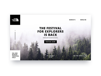 The North Face Mountain Festival Web Design concept design figma homepage design ui ui ux