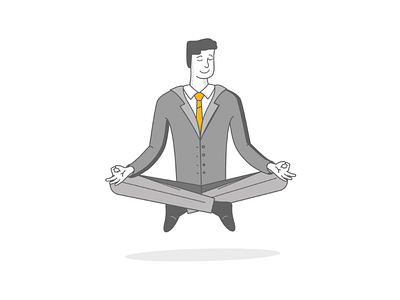 Meditation chill design godigit illustration insurance man meditation relax work