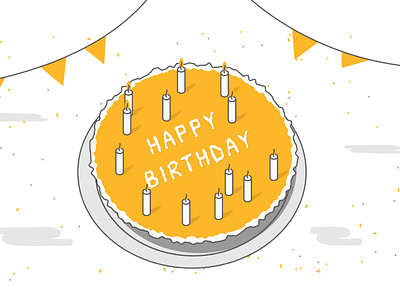 Happy Birthday! birthday cake candles card celebration design gifts godigit illustration insurance wishes