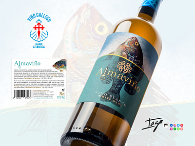 Almaviño label design branding design digitalpainting diseño diseñografico graphic graphic design graphicdesign illustration label labeldesign spanishwine wine