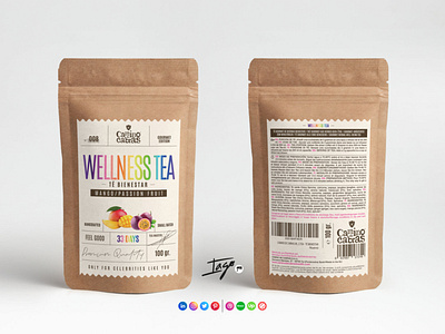 Camino de Cabras Slim Tea affinity branding design diseño diseñografico graphicdesign illustration illustrator label tea