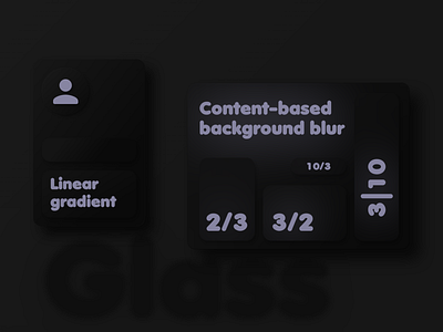 Dark glass background exploration ab test adobexd background background blur basics black blur card cards ui dark theme dark ui design exploration glass gradient minimal minimalistic prototype test ui