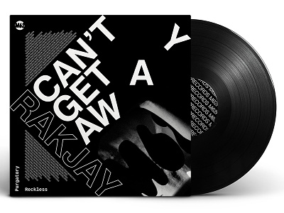 Rakjay - Can't Get Away EP Cover album art branding cover experimental helvetica monochrome music type typographic typography vinyl