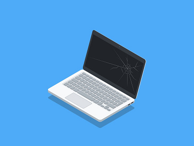 Broken Laptop Screen break broken illustration isometric laptop screen