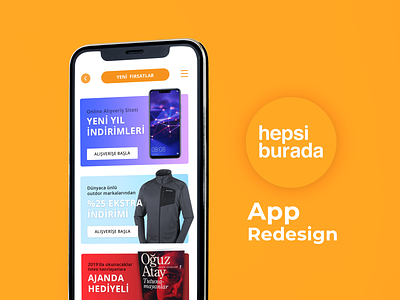 Hepsiburada App Redesign adobe app art artwork branding daily dailyui design digital graphic hepsiburada istanbul minimal mobileapp orange redesign turkey ui ux work