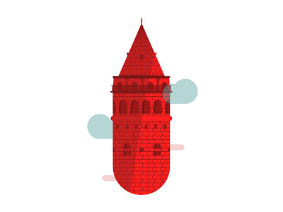 Galata Tower adobe art artwork build city daily design galata graphic illustration istanbul minimal tower ui vector work