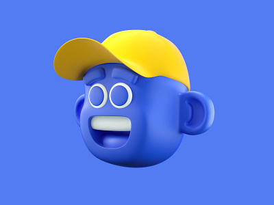 Merch 3d character design eyes face hat illustration smile