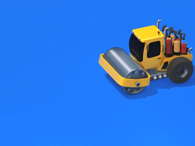 Pizza Truck 3d animated c4d crawler design gif isometric loop motion pizza planer