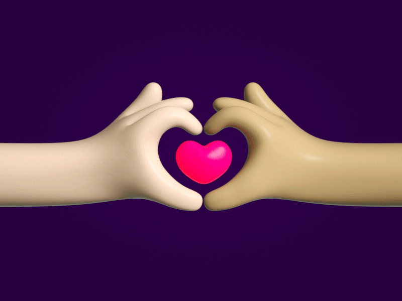 Loving Hands character gif hand hands heart illustration logo design loop love