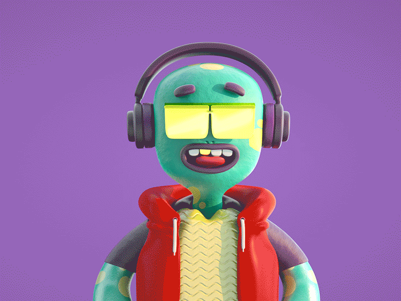 Rocking dude! 3d 3d animation 3d art animals animation c4d character characteranimation dh headphones loop music rock sunglasses tortuga turtle