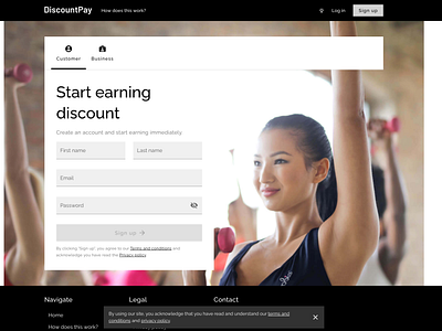 DiscountPay - Sign up Website