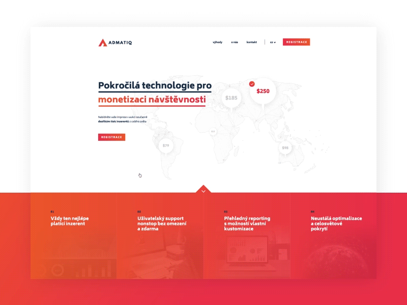 Ad selling company website animation clean gif gradient motion ui ux webdesign