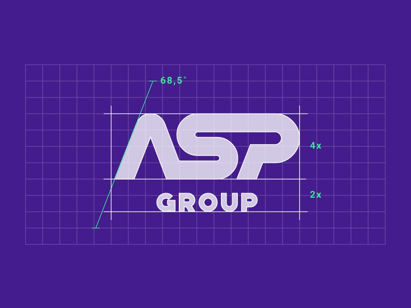 ASP logo gird animated branding clean corporate grid identity logo minimal technology