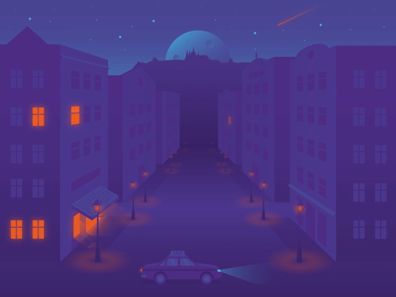 Animated city illustration