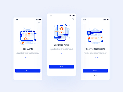 Onboarding Illustrations and Interface for an App