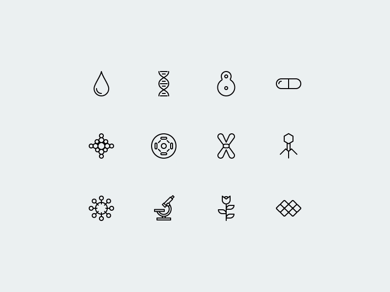 Biology Line Icons - Freebie biology colored colorful flat freebie icon line outline pack science set