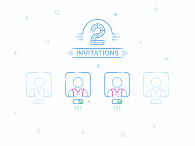 2 Invitations | Show Your Talent! 2d colorful draft icon illustration invitation invite line outline player prospect