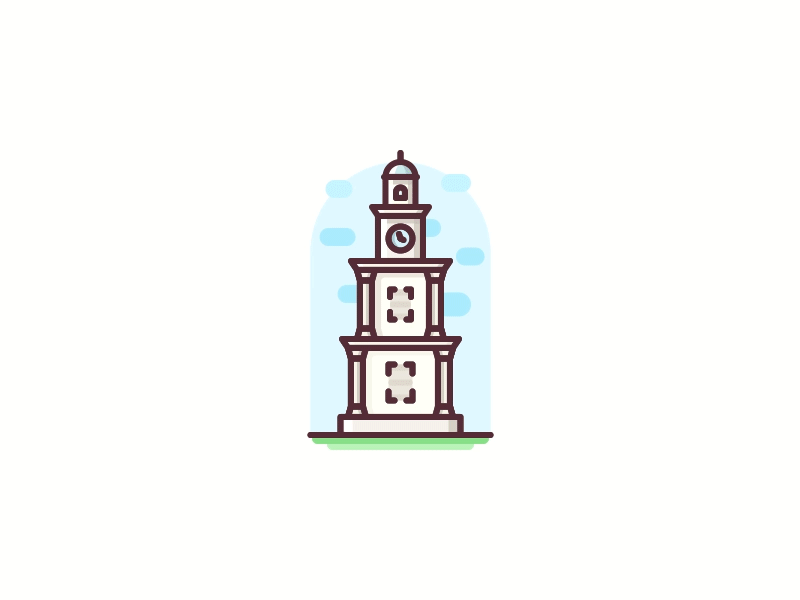 Mersin Landmark - Anamur Clock Tower 2d animation clock gif icon illustration landmark mersin monument outline scenery tower