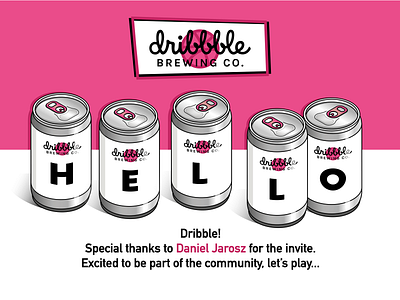 (Actual) First Shot: Hellooooooo! beer beer branding beer can debut design dribble brewing co. first shot hello illustration illustrator