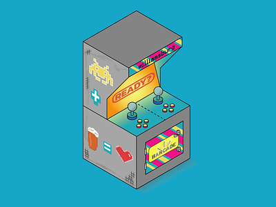 Arcade Machine Illustration For Barcade arcade machine barcade illustrator pacman space invaders