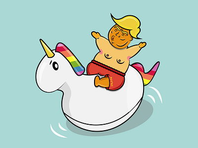 The White (Orange) Horseman go vote illustration art illustrator impeach mid terms pool trump unicorn unicorn floaty