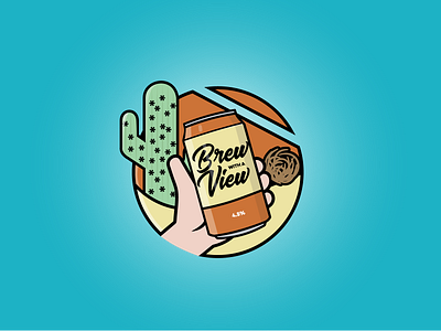 Logo - @BrewWithAView: Desert beer beer can branding brew with a view illustration illustrator instagram instagram channel logo