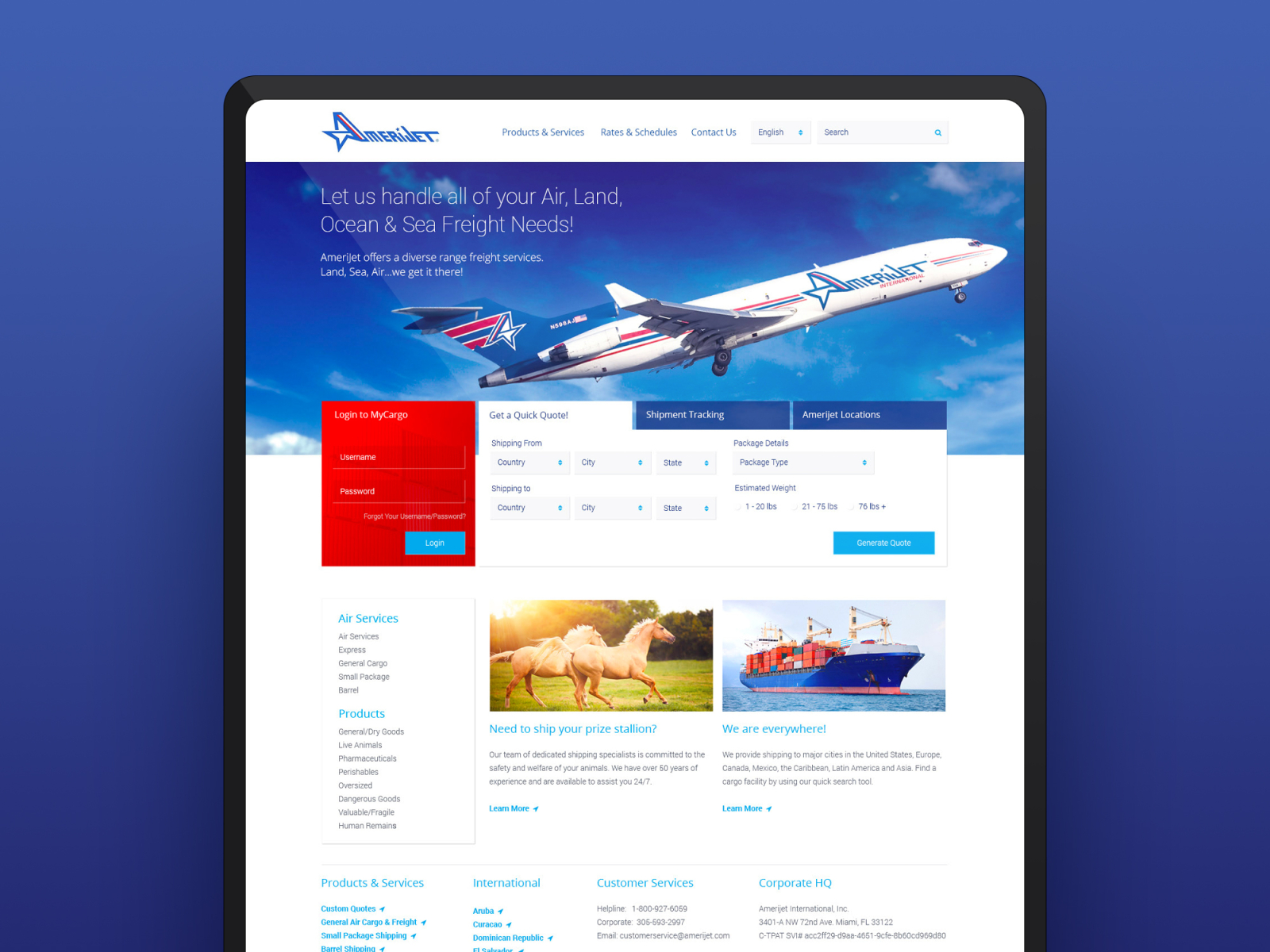 Amerijet Website by Yinnette Olivo on Dribbble