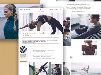 Lululemon Editorial Lookbook athletic blog editorial for hire interface lifestyle ui ux vancouver web website yoga