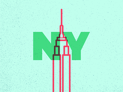 New York city empire state icon illustration landmark ny nyc series