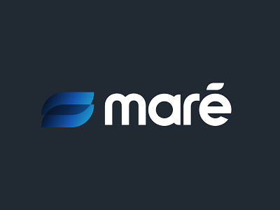 maré blue logo logotype lowecase maré wave