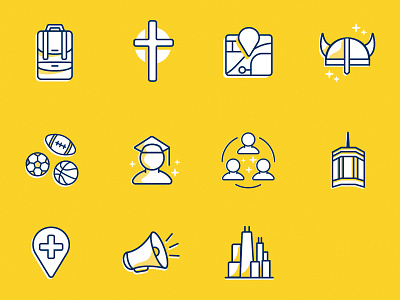 North Park University Instagram Icons archive icons blue and gold chicago icon illustration illustrator instagram instagram icons line icons sketch university viking website icons