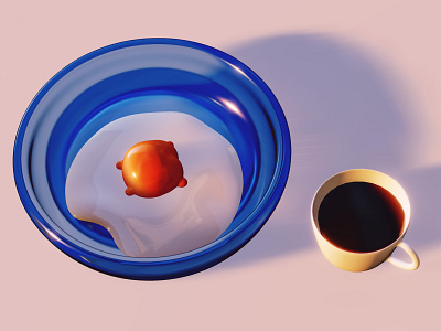 3D Breakfast Scene (ft. Egg Yolk Butt) 3d breakfast scene coffee design doodle egg yolk nomad sculpt sketch
