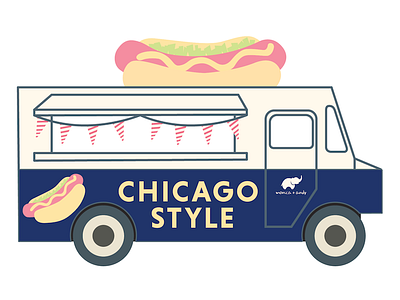 Food Truck Display chicago chicago style food food truck hot dog illustration in store display